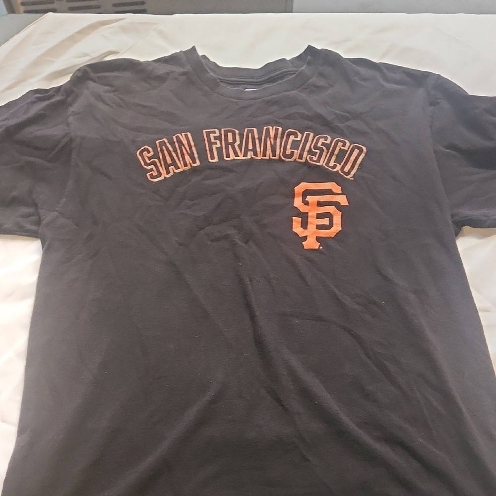 MLB Giants Genuine Merchandise Black and Orange Short Sleeve Tee